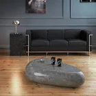 Mesa de centro moderna en piedra fósil moldeada - Beth Viadurini