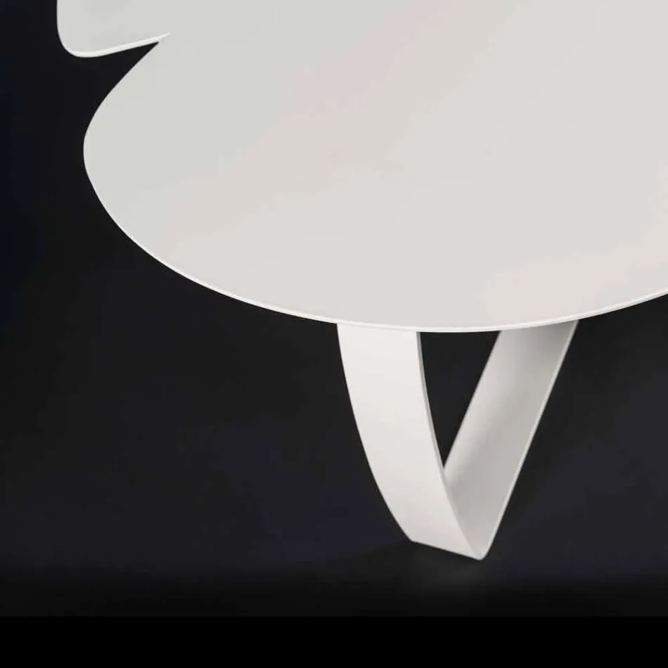 Moderna mesa de metal flor cortada con láser de forma Andy Viadurini