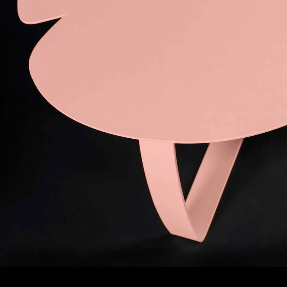 Moderna mesa de metal flor cortada con láser de forma Andy Viadurini