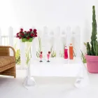 Mesa auxiliar moderna de plexiglás blanco cubierta de Asia, hecha en Italia Viadurini