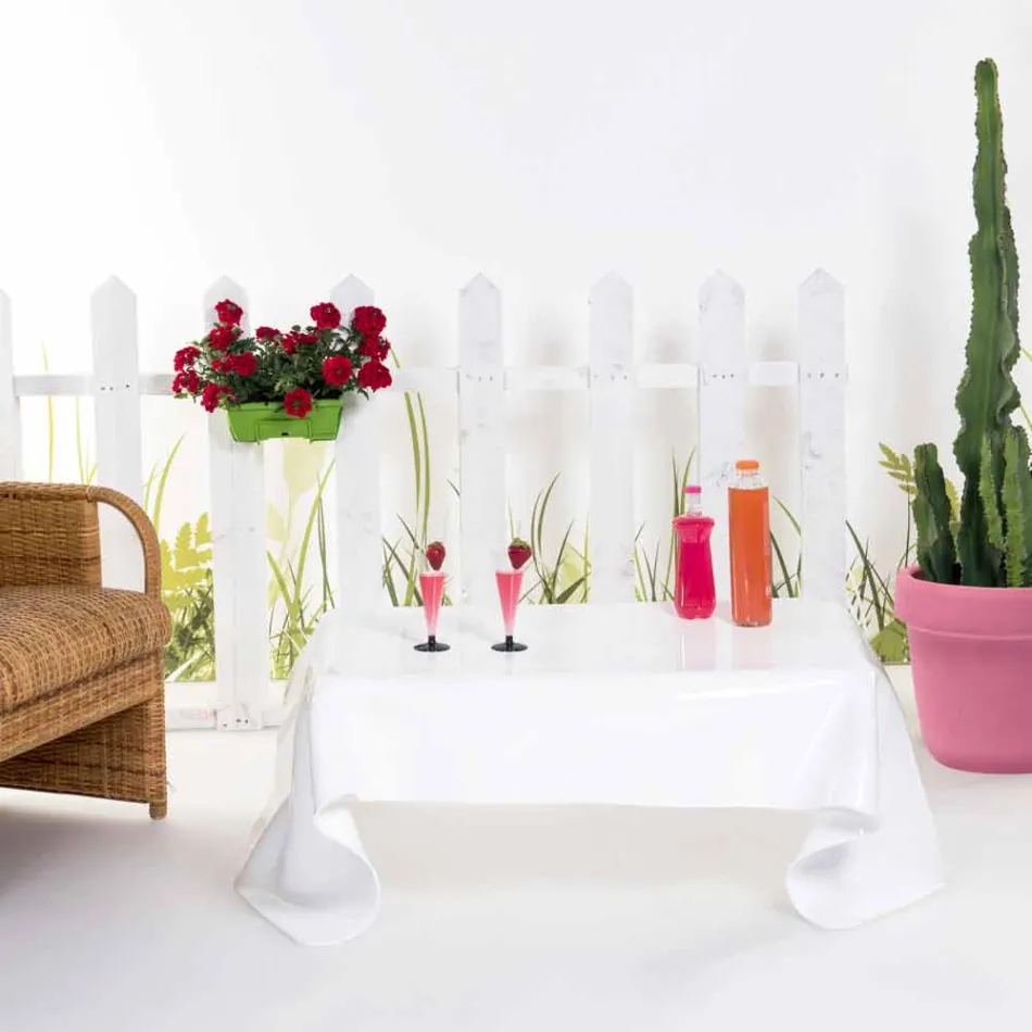 Mesa auxiliar moderna de plexiglás blanco cubierta de Asia, hecha en Italia Viadurini