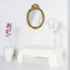 Mesa auxiliar moderna de plexiglás blanco cubierta de Asia, hecha en Italia Viadurini