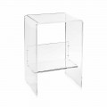 Mesa de centro moderna de plexiglás W50 x H76 x W40 cm Aza, fabricada en Italia