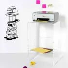 Moderna mesa de centro de plexiglás An. 50 x Alt. 76 x An. 40 cm Aza, fabricada en Italia. Viadurini