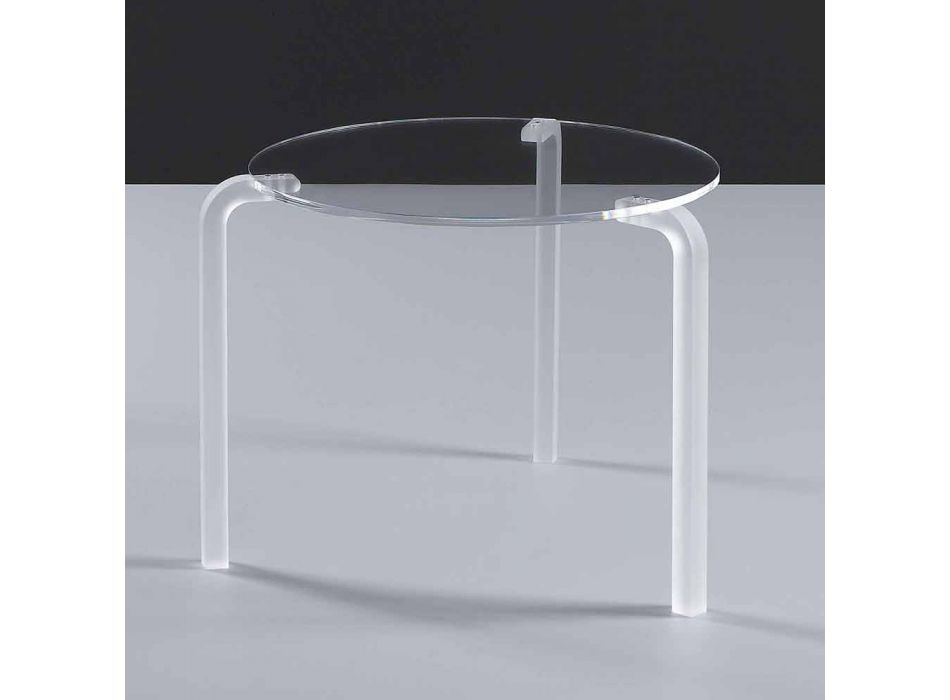 alta mesa redonda moderna en metacrilato transparente Armando Viadurini