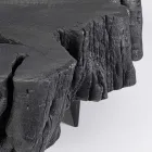 Mesa de centro Homemotion negra de acero y madera de acacia natural - Camala Viadurini