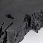 Mesa de centro Homemotion negra de acero y madera de acacia natural - Camala Viadurini