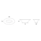 Boat Design Mesa de centro ovalada de metal y vidrio grabado - Embarkation Viadurini