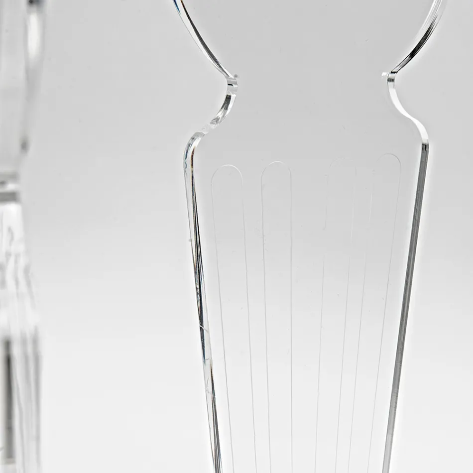 Ilaria - Mesa de centro ovalada de plexiglás transparente, fabricada en Italia. Viadurini