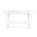 Ilaria - Mesa de centro ovalada de plexiglás transparente, fabricada en Italia.