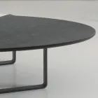 Mesa de centro ovalada de metal para sala de estar y tablero de cerámica bicolor - Comacchio Viadurini