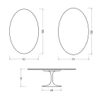Mesa de centro ovalada Tulip de Saarinen, 41 cm de altura, en cerámica Statuario Florim brillante - Escarlata Viadurini
