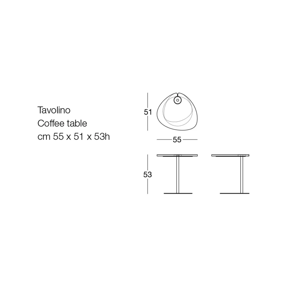 Mesa de centro para salón en metal y mármol Marquinia, diseño de lujo - Yassine Viadurini