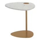 Mesa de centro para salón en metal y mármol Marquinia, diseño de lujo - Yassine Viadurini