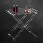 Mesa plegable con bandeja de cristal acrílico transparente - Makete Viadurini