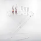 Mesa plegable con bandeja de plexiglás transparente 2 tamaños - Robbie Viadurini