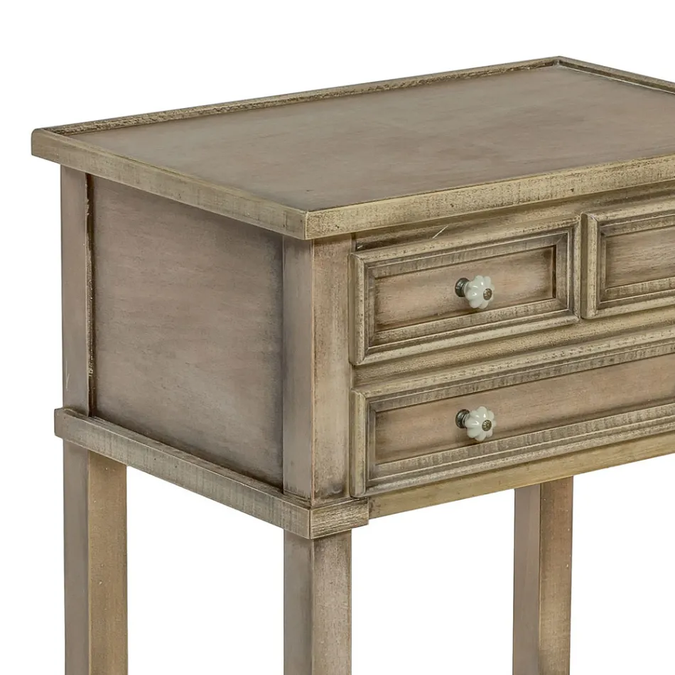 Mesa telefónica con 3 cajones y estante Made in Italy - Culsu Viadurini