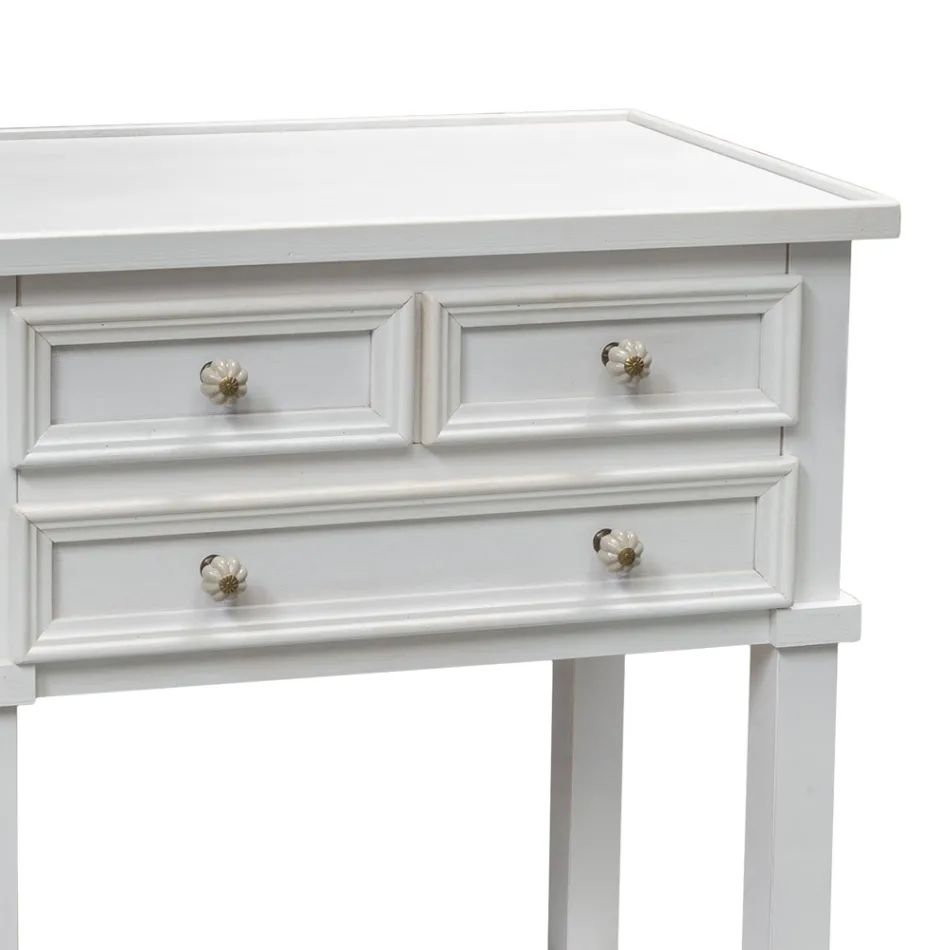 Mesa telefónica con 3 cajones y estante Made in Italy - Culsu Viadurini