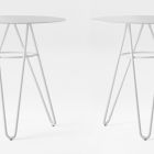Fina mesa de centro para exterior en HPL y metal blanco Made in Italy - Dublin Viadurini