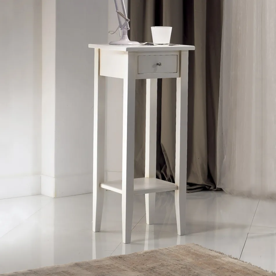 Mesa de centro cuadrada con estante cuadrado en diferentes alturas Made in Italy - Apus Viadurini