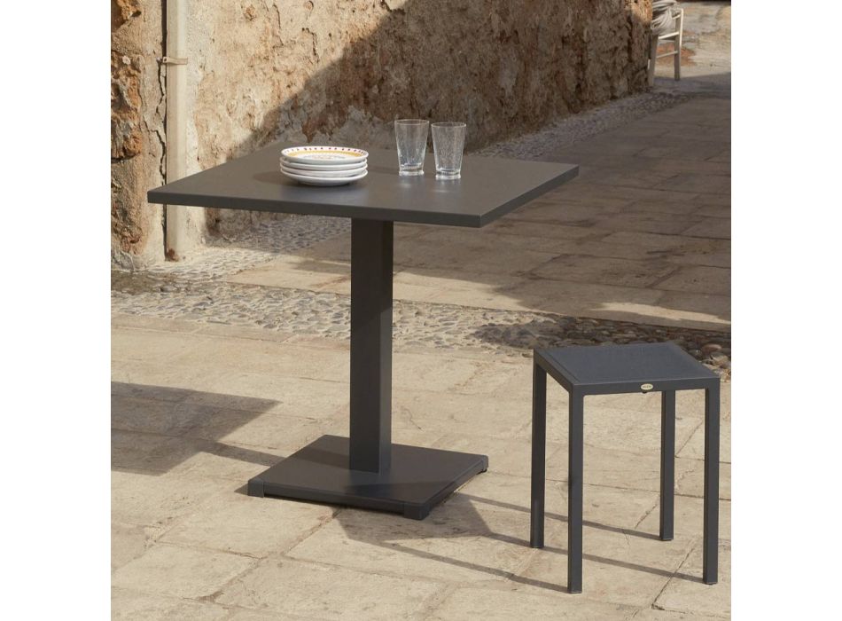 Mesa de centro cuadrada para exterior con base de aluminio Made in Italy - Nymeria Viadurini