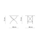 Mesa de exterior plegable cuadrada en acero galvanizado Made in Italy - Selvaggia Viadurini