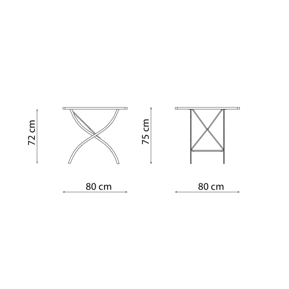 Mesa de exterior plegable cuadrada en acero galvanizado Made in Italy - Selvaggia Viadurini