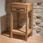 Mesa de centro de madera maciza de teca con 1 cajón - Acrílico Viadurini