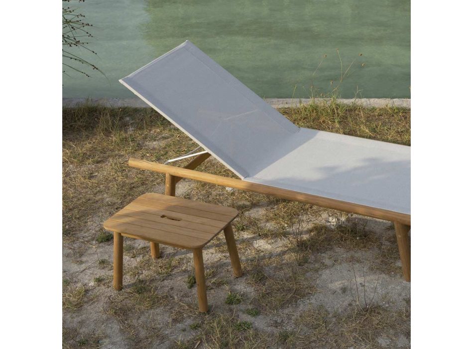 Mesa de centro de jardín rectangular en madera de teca Made in Italy - Liberato Viadurini
