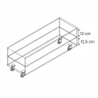 Mesita rectangular de vidrio extralight con cajones Made in Italy - Ganzo Viadurini
