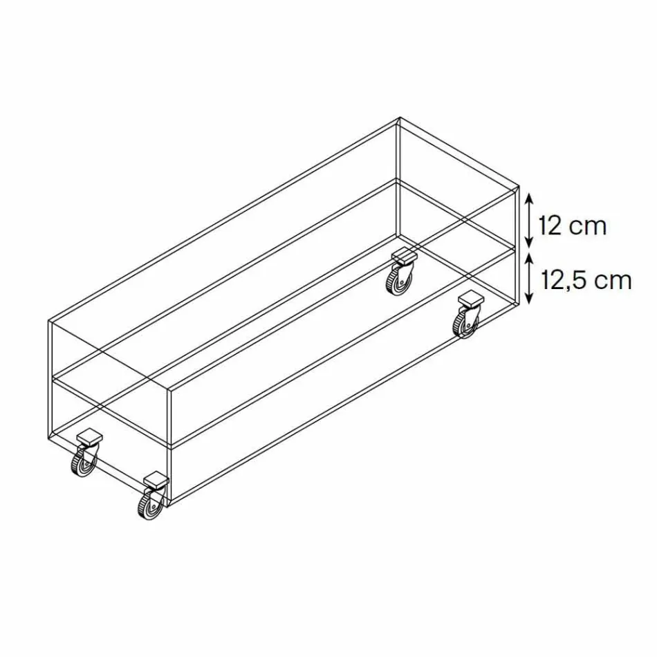 Mesita rectangular de vidrio extralight con cajones Made in Italy - Ganzo Viadurini