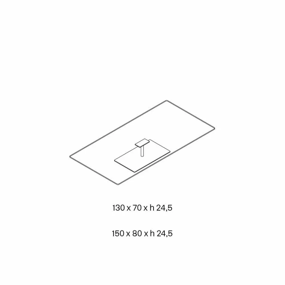 Mesa de centro rectangular para salón en vidrio extraclaro o ahumado - Giovannino Viadurini