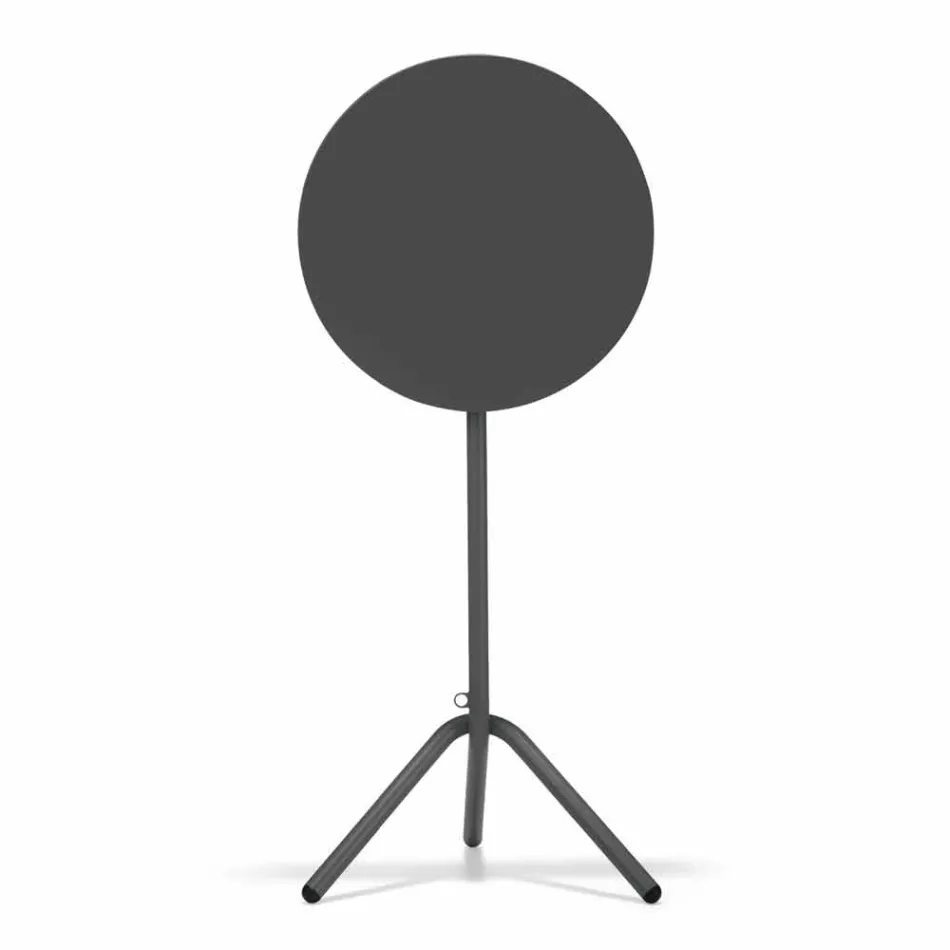 Mesa alta redonda para exteriores en metal y chapa Made in Italy - Baldric Viadurini