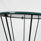 Mesa de centro redonda con base de acero y tapa de gres Made in Italy - Alisea Viadurini