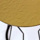 Mesa de centro redonda con base de acero y tapa de vidrio Made in Italy - Alisea Viadurini