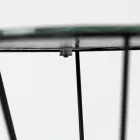 Mesa de centro redonda con base de acero y tapa de vidrio Made in Italy - Alisea Viadurini