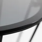 Mesa de centro redonda con base de acero y tapa de vidrio Made in Italy - Alisea Viadurini