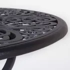 Mesa de centro redonda para exterior en aluminio acabado antracita mate - Sayra Viadurini