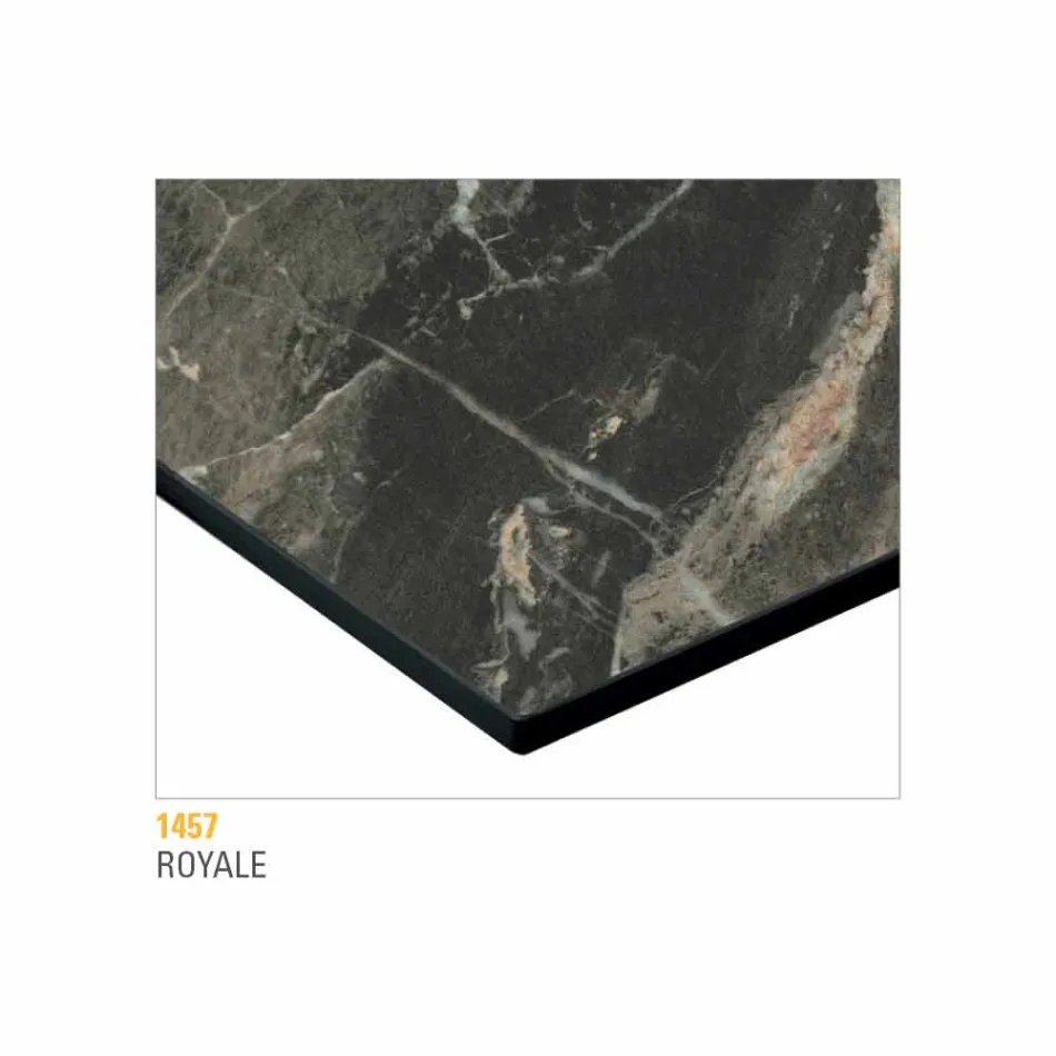 Mesa de centro redonda con tapa de Hpl Made in Italy - Mina Viadurini