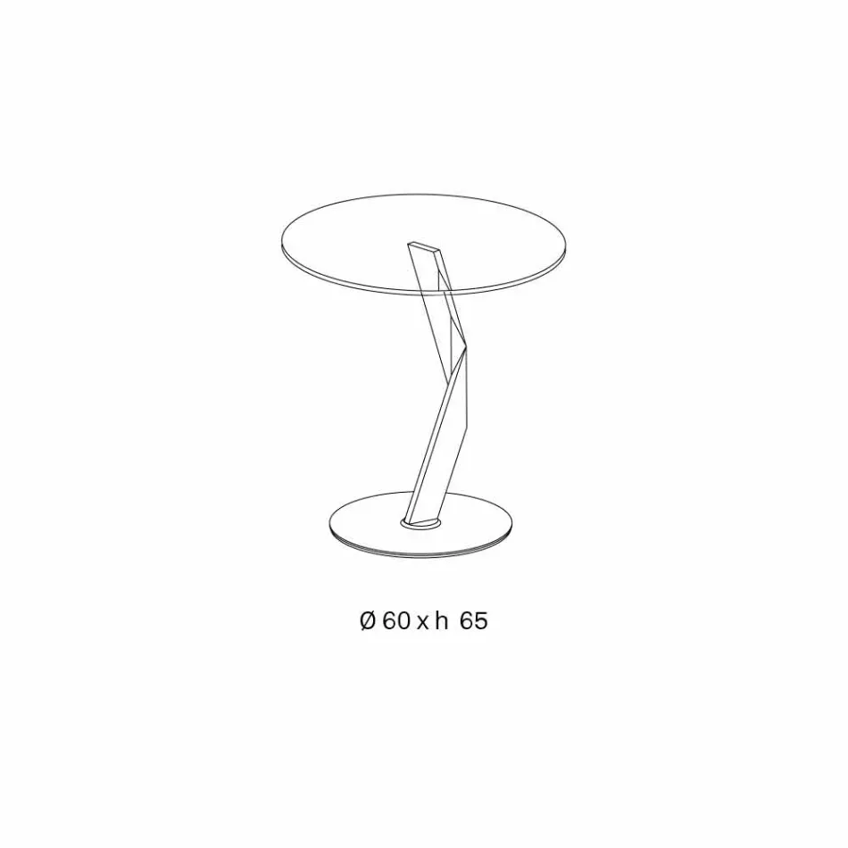 Mesita redonda de diseño en vidrio extra claro hecha en Italia - Akka Viadurini