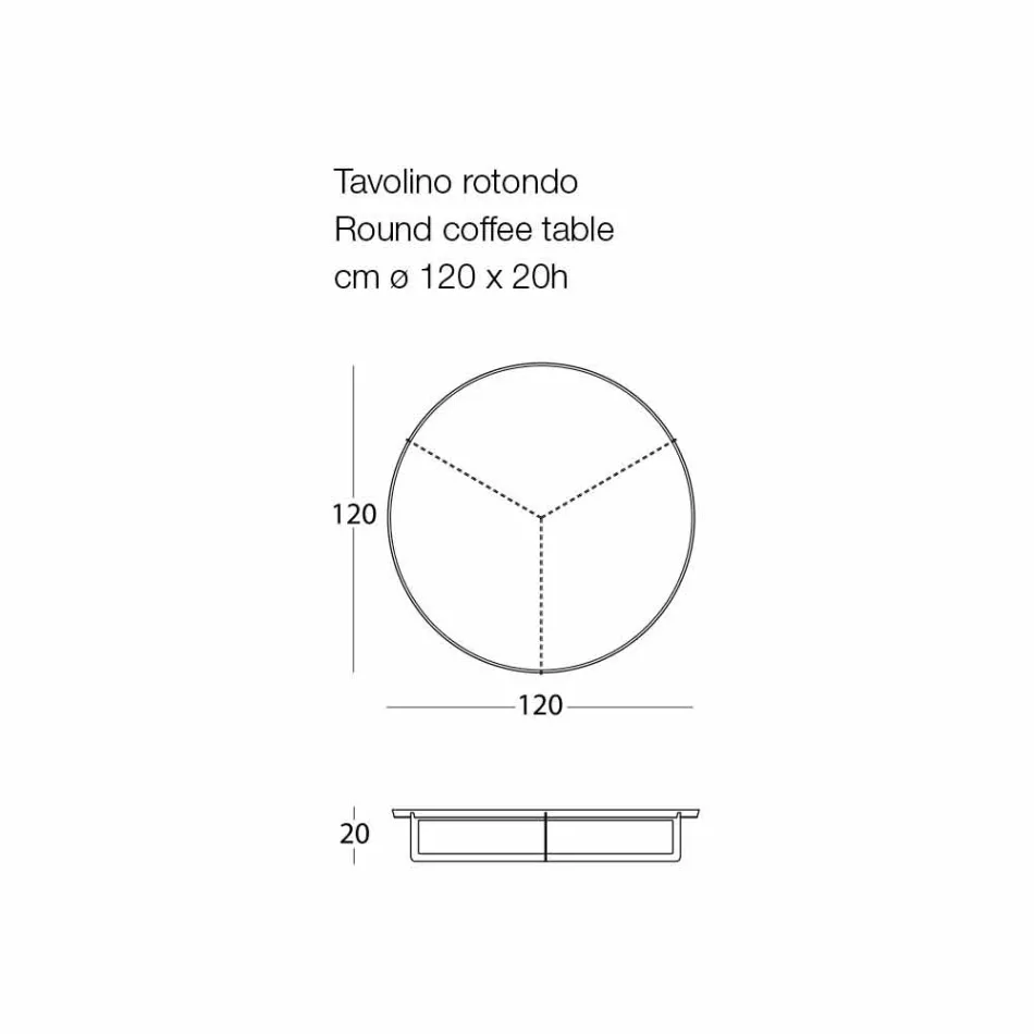 Mesa de centro redonda para sala de estar al aire libre en metal grafito o barro - Stephane Viadurini