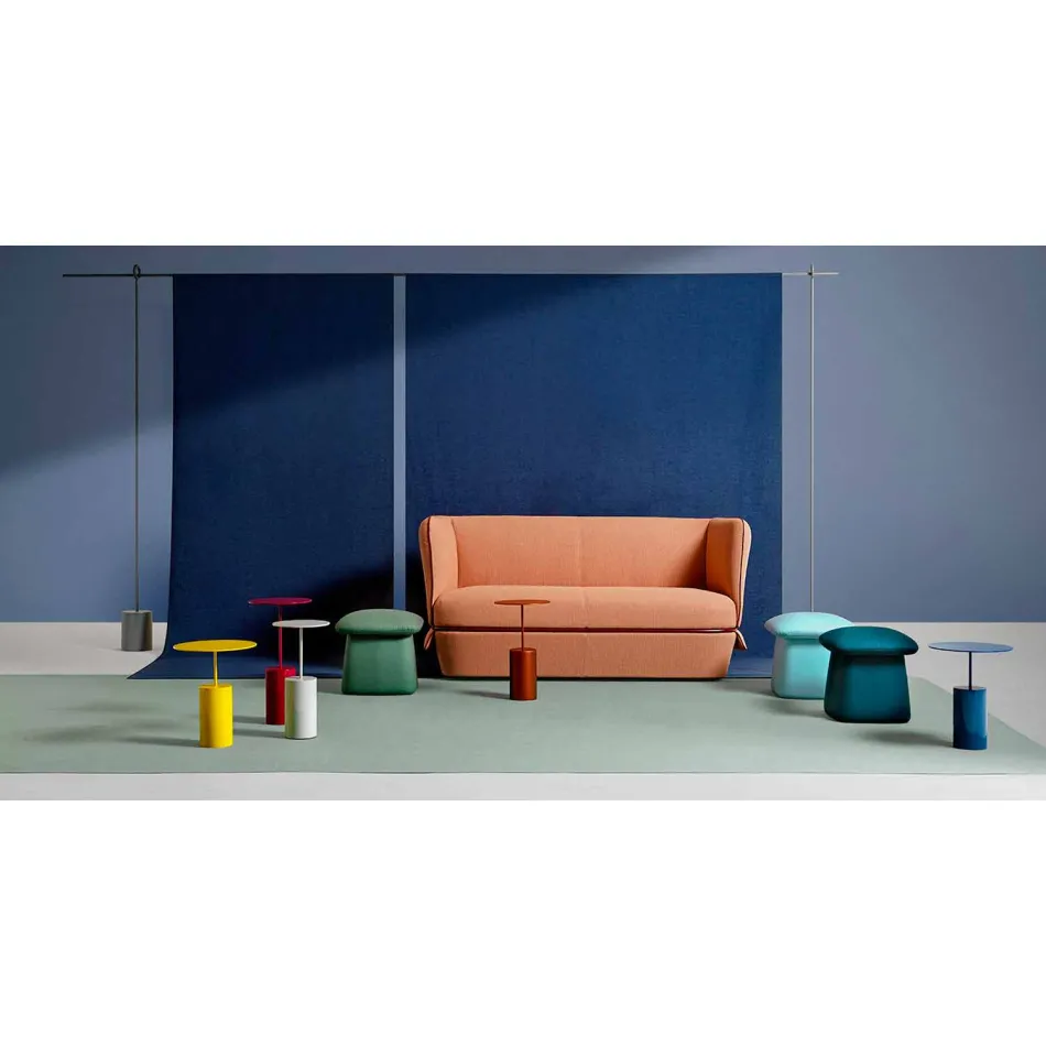 Mesa de centro redonda en chapa metálica coloreada de diseño moderno - Cóctel Viadurini