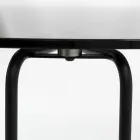 Mesa de centro redonda de vidrio con base de 3 medias lunas Made in Italy - Arepa Viadurini