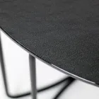 Mesa de centro redonda de vidrio con base de 3 medias lunas Made in Italy - Arepa Viadurini