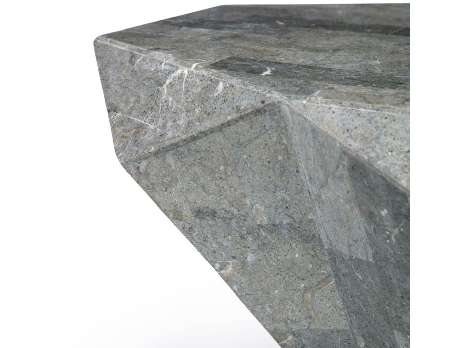 Mesa de Centro con Forma de Interior en Piedra Fósil Diferentes Acabados - Auriculares Viadurini