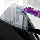Mesa de centro con tapa de cristal con serigrafía Made in Italy - Campari Viadurini