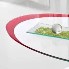 Mesa de centro con tapa de cristal con serigrafía Made in Italy - Campari Viadurini