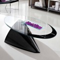 Mesa de centro con tapa de cristal con serigrafía Made in Italy - Campari