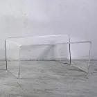 Mesa de centro en cristal acrílico transparente plegada a mano - Crosto Viadurini