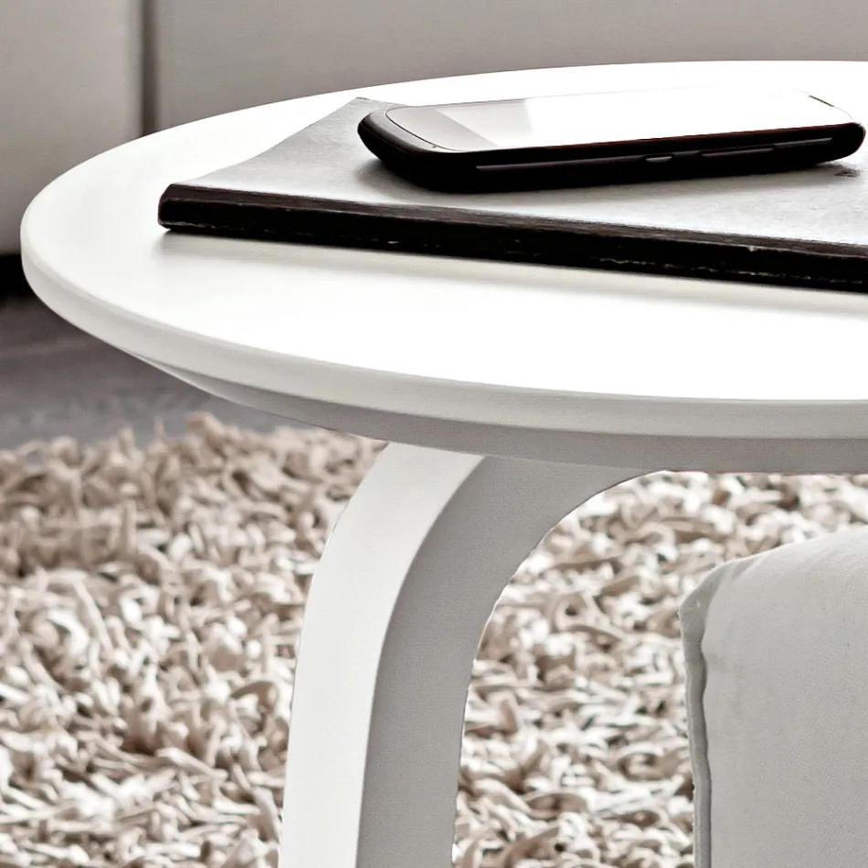 Mesa de centro de MDF lacado con marco de madera maciza Made in Italy - Tobiko Viadurini